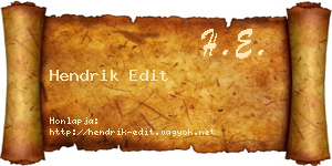 Hendrik Edit névjegykártya